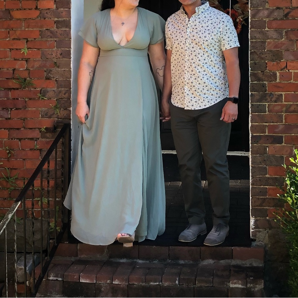 Lulu's Promise Of Love Sage Brush Flutter Sleeve Maxi Dress – XL